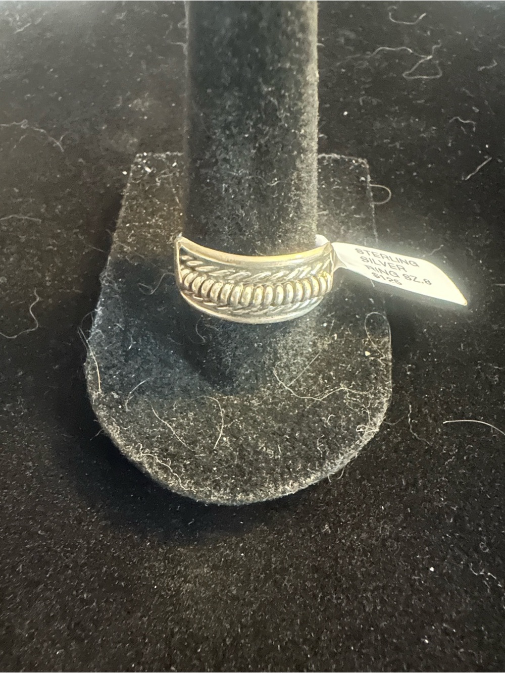 Richard Mike Navajo Handmade Silver Braided Accent Women's Ring - 8